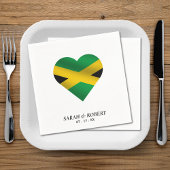 Jamaica Jamaica Flag Heart Wedding Serviette