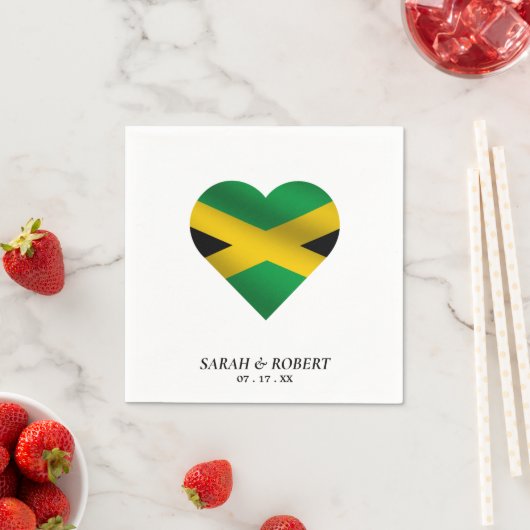 Jamaica Jamaica Flag Heart Wedding Serviette (Beispiel)