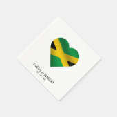Jamaica Jamaica Flag Heart Wedding Serviette (Ecke)