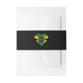 Jamaica Jamaica Flag Herz Monogram Wedding Einladungsbanderole (Vorderseite Beispiel)