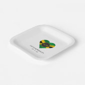 Jamaica Jamaica Flag Herz Monogram Wedding Pappteller (Gewinkelt)