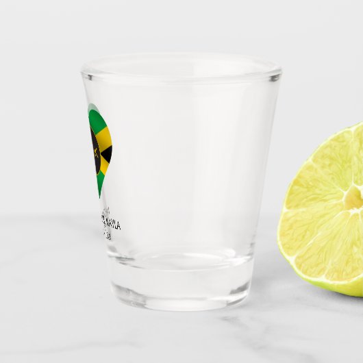 Jamaica Jamaica Flag Herz Monogram Wedding Schnapsglas (Rechts)