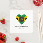 Jamaica Jamaica Flag Herz Monogram Wedding Serviette (Beispiel)