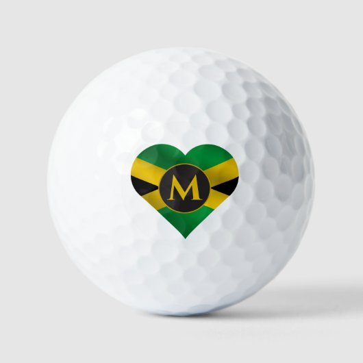 Jamaica Jamaica Flag Herzname Monogram Golfball (Vorderseite)