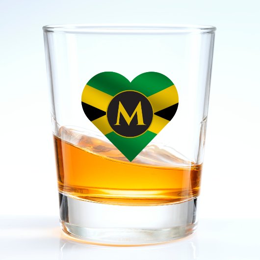 Jamaica Jamaica Flag Herzname Monogram Schnapsglas