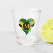 Jamaica Jamaica Flag Herzname Monogram Schnapsglas (Vorderseite)