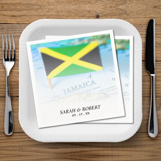 Jamaica Jamaica Flag Map Wedding Serviette