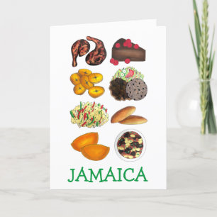 JAMAICA Jamaican Foods Caribbean Island Cuisine Feiertagskarte