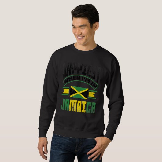 Jamaica Jamaican Jamaica Flag Happiest When Im in Sweatshirt (Vorne ganz)