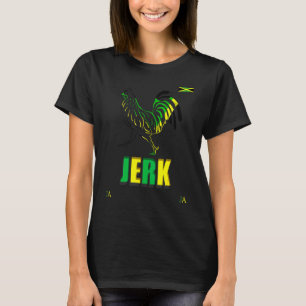 Jamaica Jerk Chicken Hahn Jamaika-Flagge T-Shirt