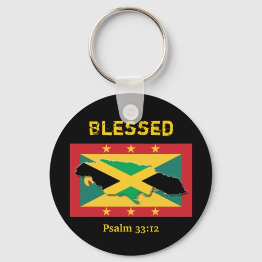 Jamaica-Karte | Flagge Grenada | BLESSED benutzerd Schlüsselanhänger (Vorderseite)