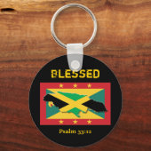 Jamaica-Karte | Flagge Grenada | BLESSED benutzerd Schlüsselanhänger (Vorderseite)
