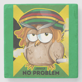 Jamaica Kein Problem Funny Rasta Rauchen Owl Steinuntersetzer