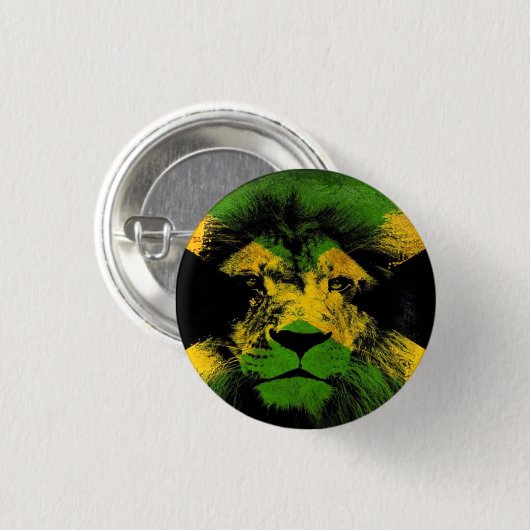Jamaica Liebe Lion Rastafari Reggae Rasta Button (Vorne & Hinten)