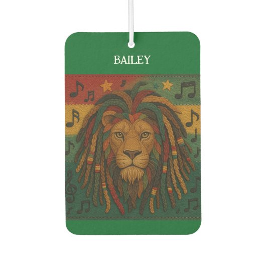 Jamaica Lion Personalisiert Name Autolufterfrischer (Vorderseite)