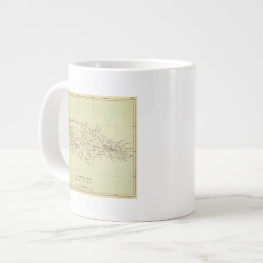 Jamaica Lithographische Karte Jumbo-Tasse (Vorderseite Links)