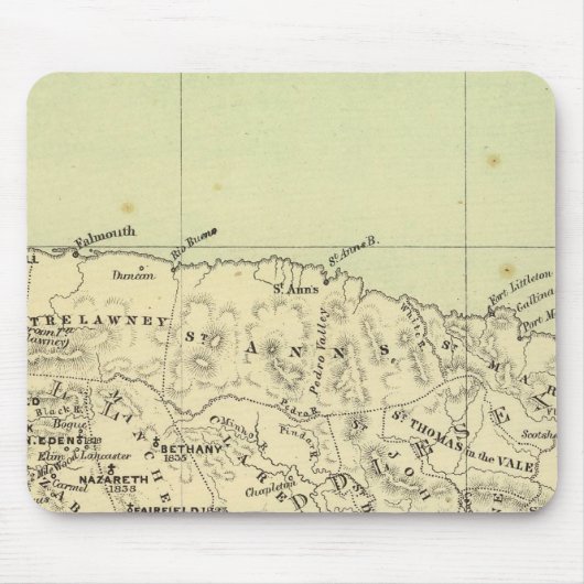 Jamaica Lithographische Karte Mousepad (Vorne)