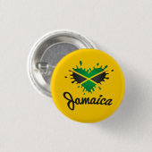Jamaica Love Jah Rastafari Reggae Rasta Button (Vorne & Hinten)