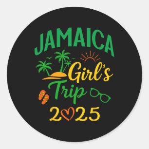 Jamaica Mädchen Reise 2025-coole karibische Urlaub Runder Aufkleber