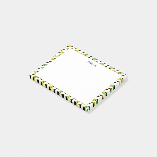 JAMAICA MAP Christliche Schrift Post-it Klebezettel (angewinkelt)