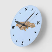 Jamaica Map Clock Runde Wanduhr (Winkel)