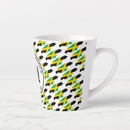 JAMAICA MAP Patriotic Customizable Jamaican Milchtasse (Rechts)