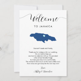 Jamaica Map Wedding Welcome Tour & Letter