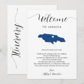 Jamaica Map Wedding Welcome Tour & Letter (Vorne/Hinten)