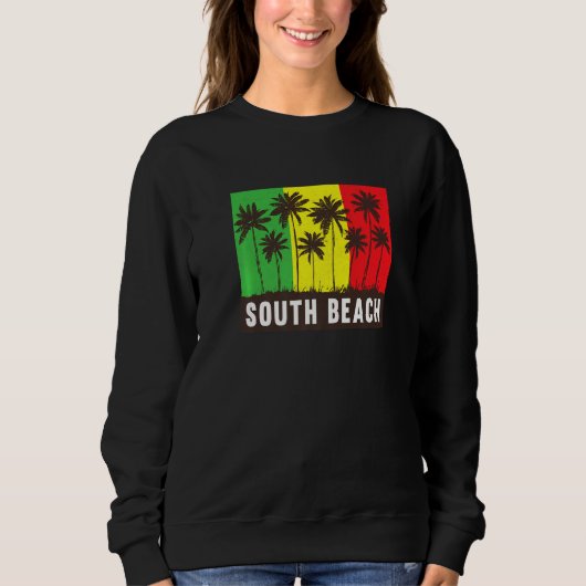 Jamaica Miami South Beach Fl Rasta Flag Miami Jama Sweatshirt (Vorderseite)