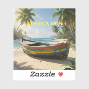 Jamaica Mon-Postkarte Aufkleber