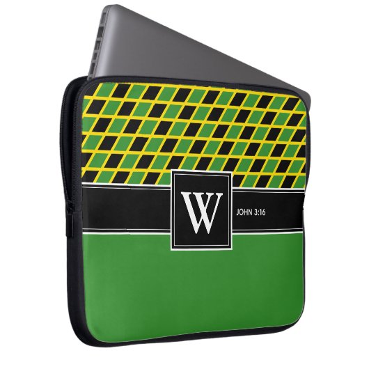 JAMAICA Monogram Christlich Scripting-Notebook Laptopschutzhülle (Vorne Rechts)