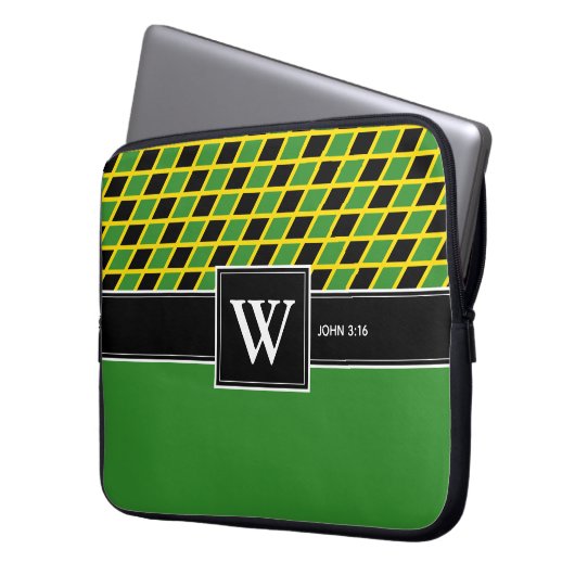 JAMAICA Monogram Christlich Scripting-Notebook Laptopschutzhülle (Vorderseite Links)