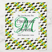JAMAICA Monogram Custom Wedding Celebration Beer Weinetikett (Einzelnes Label)