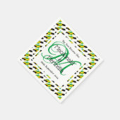 JAMAICA Monogram Custom Wedding Paper Serviette (Ecke)