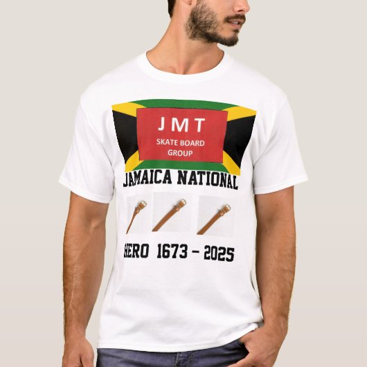 JAMAICA NATIONAL HERO. Basic Dunkles T-Shirt (Vorderseite)