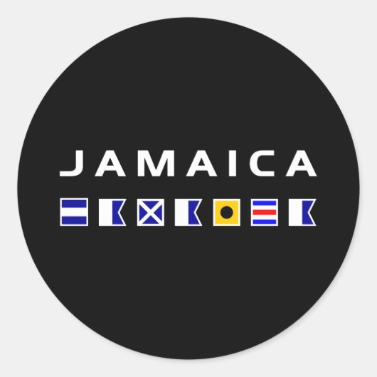 Jamaica Nautical Maritime Segelfahnen dunkle Farbe Runder Aufkleber (Vorderseite)