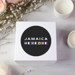Jamaica Nautical Maritime Segelfahnen dunkle Farbe Runder Aufkleber