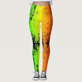 Jamaica Neon Rasta Colors Grunge erschüttert Leggings (Vorderseite)