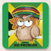 Jamaica No Problem Funny Owl Getränkeuntersetzer (Vorderseite)