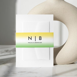 Jamaica Ombre Jamaican Colors Monogram Wedding Einladungsbanderole