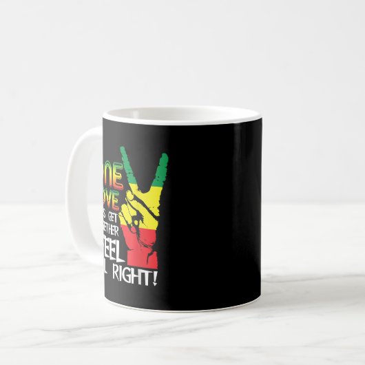 Jamaica One Liebe Reggae Caribbean Music Pride Fla Kaffeetasse (Vorderseite Links)