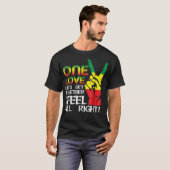 Jamaica One Liebe Reggae Caribbean Music Pride Fla T-Shirt (Vorne ganz)