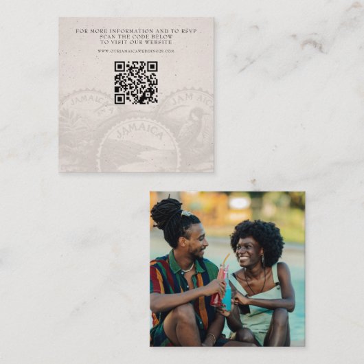 Jamaica Passport Wedding QR Begleitkarte (Vorne/Hinten)