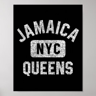 Jamaica Queens Nyc Gym Style gestresster weißer Pr Poster