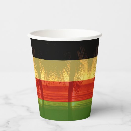 Jamaica Rasta Caribbean Island Beach Palm Tree Pappbecher (Vorderseite)