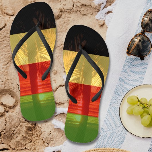 Jamaica Rasta Colors Caribbean Island Beach Badesandalen