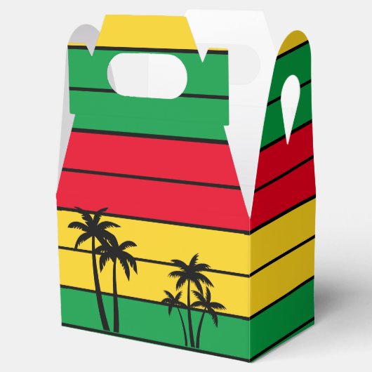 Jamaica Rasta Colors Island Palmen Geschenkschachtel (Geöffnet)