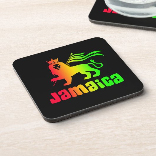 Jamaica Rasta Lion Getränkeuntersetzer (Linke Seite)