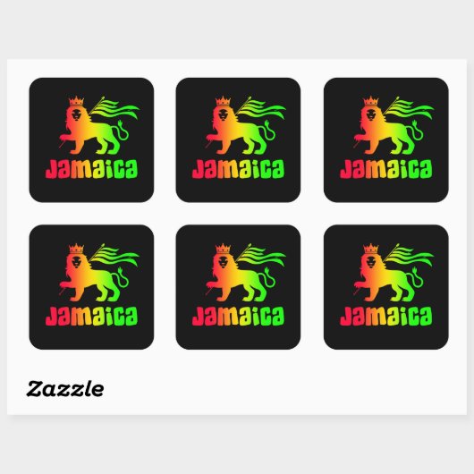 Jamaica Rasta Lion Quadratischer Aufkleber (Blatt)