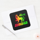 Jamaica Rasta Lion Quadratischer Aufkleber (Umschlag)
